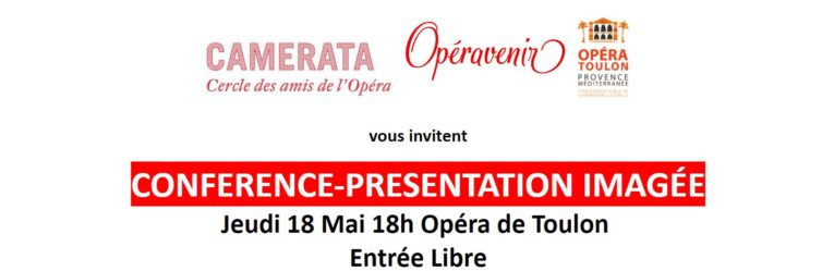 Conférence sur l'œuvre de Gounod au Foyer Campra de l'Opéra de Toulon par Jean François Principiano directeur artistique de l'association Opéravenir/invité le chef d'orchestre Giuliano Carella